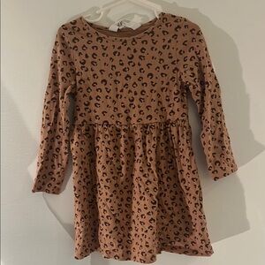 Cat & Jack Brown Ruffled Long Sleeve Sundress